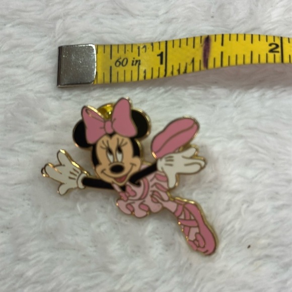 Disney Minnie Mouse Ballet Pin Pink/Black/White 1.5” - Picture 3 of 4